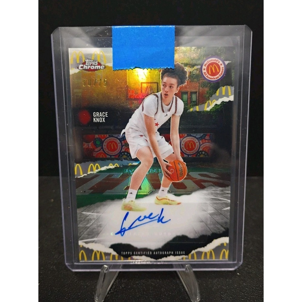 2025 Topps Chrome Grace Knox McDonalds Winning Tags Auto Logo Refractor 50/75